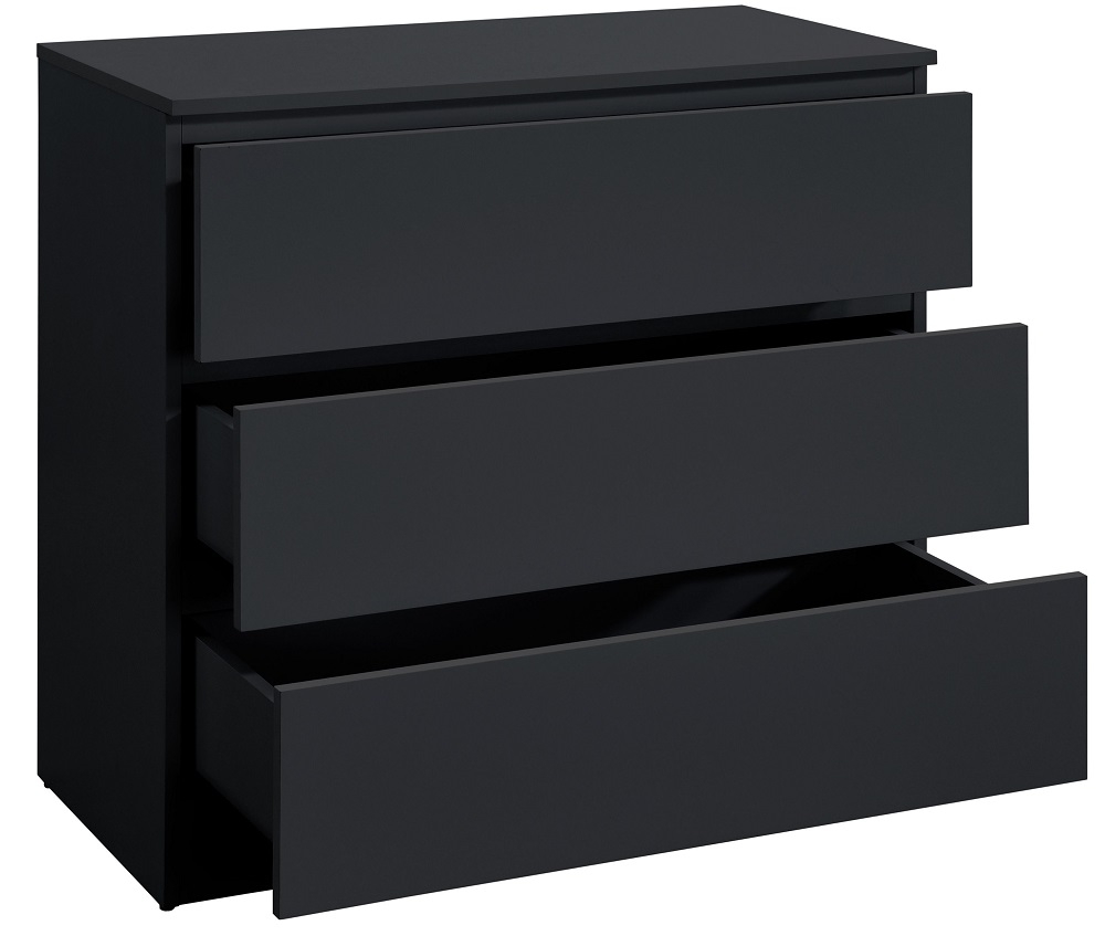 Product photograph of Birlea Oslo Black 3 Drawer Chest from Choice Furniture Superstore.